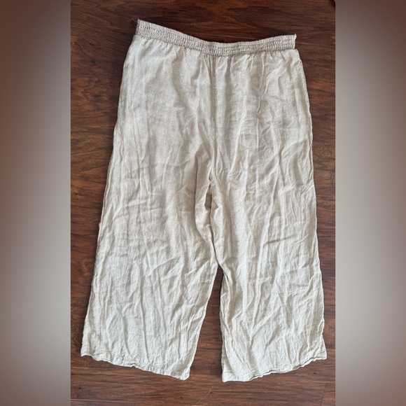 Anthropologie Wide Leg Pull On Pant Linen Viscose Relaxed Lagenlook Boho Medium - Picture 2 of 10